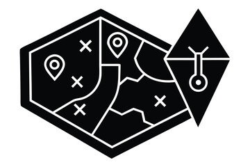 strategy map vector icon silhouette