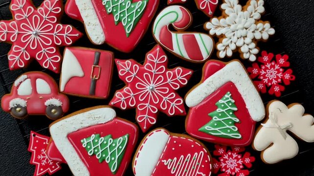Gingerbread, Christmas cookies, and ornamental holiday baked goods. Christmas gingerbread