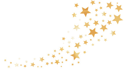 Stunning cascade of shimmering gold stars flowing across a deep black background