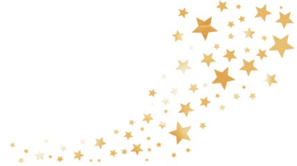 Stunning cascade of shimmering gold stars flowing across a deep black background