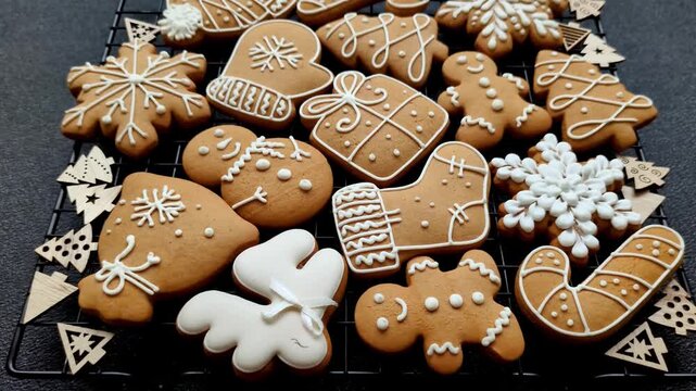 Gingerbread, Christmas cookies, and ornamental holiday baked goods. Christmas gingerbread