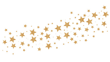 Stunning cascade of golden stars flowing across a dramatic black background