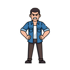 Obraz premium Angry man with hands on hips expressing frustration and annoyance.