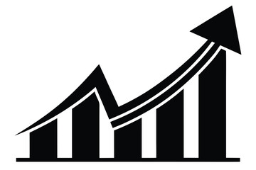 growth arrow vector icon silhouette