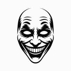 Obraz premium Stylized Black Face With Menacing Grin mask smile