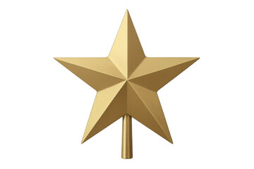 Obraz premium Golden five-pointed star tree topper decorating for christmas holiday with a shiny metallic finish