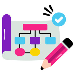 Conceptual flat design icon of business hierarchy