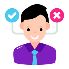 Trendy design icon of selected candidate 