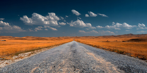 An empty road stretching into the horizon, embodying the journey towards success