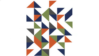 Obraz premium Vertical geometric pattern of colorful triangles. Abstract mosaic background with a retro texture. Modern vector illustration of a tileable design element