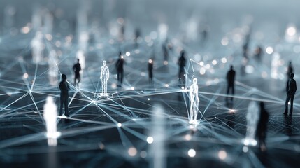 Digital Society Network: Capturing the essence of connectivity and global interaction, this image portrays a vast network of interconnected individuals.