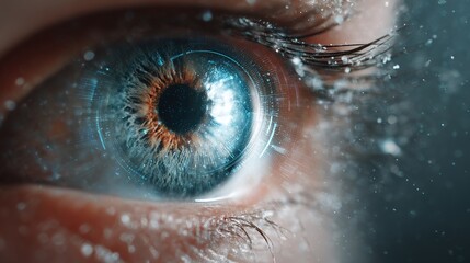 Focusing on the Inner World: An intricate gaze of a human eye in a futuristic, technology-infused design, conveying depth of vision and thought.