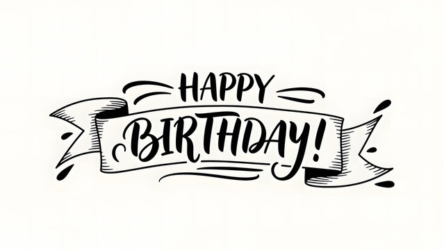 Happy birthday. Birthday poster. Happy birthday brush. - Powered by Adobe