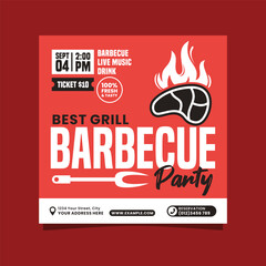Best Grill Barbecue Party Social Media Post Template