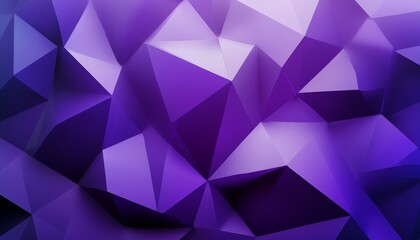 Vibrant Amethyst Abstract Background with Geometric Facets and Rich Purple Hues in Low-Poly Style