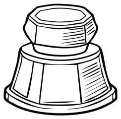Black and white line art illustration of a trophy base or empty award pedestal stand