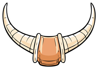 Ancient Viking warrior horned helmet cartoon illustration