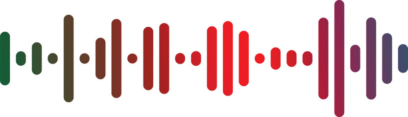 Sound wave visualization abstract music equalizer colorful bars on white background isolated on white background