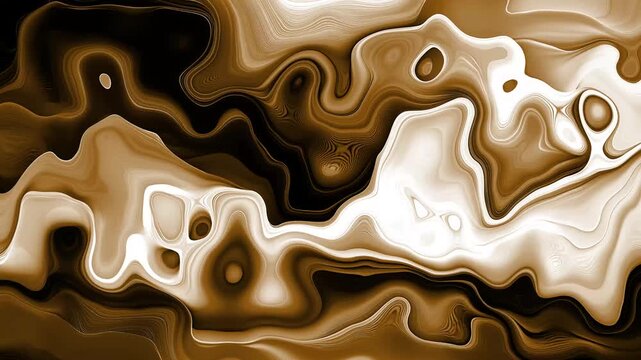 Monochrome Fluid Art with Swirling Patterns Liquid Animation Background