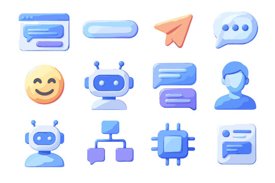 Send d button vector typing field virtual icon flowchart context ai automated