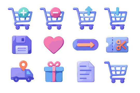 Add icon vector later d item to decrease wrap gift cart shopping