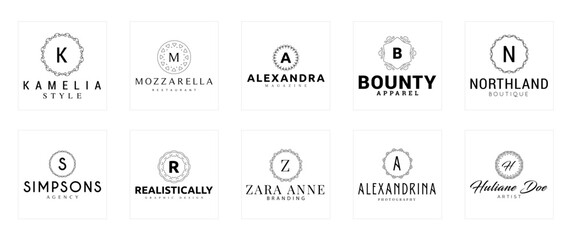 Business Logo Design Showcase, Variety of Styles, Creative Environment, Graphic Content, Indoor Viewpoint