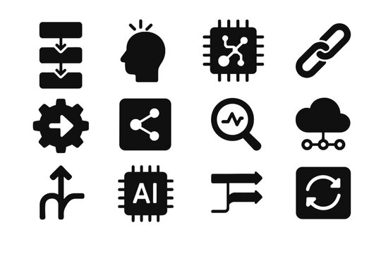 Negative process gradients tools silhouettes no black vector grid strokes icon ai
