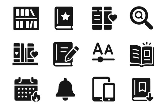 Icon bookshelf vector virtual library notification devices custom icons layout storage saved