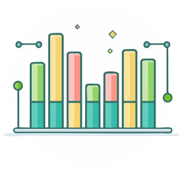 Obraz premium Colorful Bar Graph Representation of Data Illustration