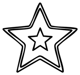 Obraz premium Nested Outlined Stars Drawn Freehand Simple Line Art Style Decoration