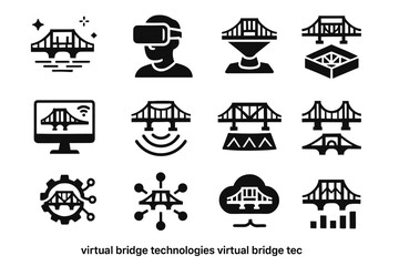 Obraz premium Vector holographic cloud ai analysis technologies integration bridge modeling icon reality virtual