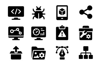 Icon control tool ar design build manager deployment monitor vector modern simulator