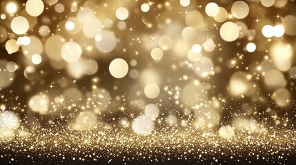 Abstract golden glitter with bokeh lights creates a luxurious atmosphere ideal for upscale design projects or festive occasions