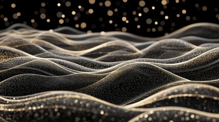 Abstract golden glitter with bokeh lights creates a luxurious atmosphere ideal for upscale design projects or festive occasions