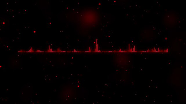 Red audio waveform spectrum animation. Alpha channel, spectrum audio animation, Wave form Audio Isolated on transparent background. Audio spectrum wave effect, waveform ...