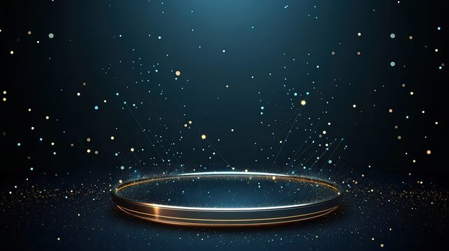 Futuristic blue background with glowing lines and dots, depicting digital connectivity and data transfer in a global network - Powered by Adobe