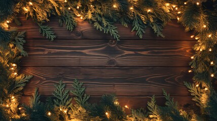 decorated christmas tree Merry Christmas and Happy Holidays greeting card, frame, banner. New Year. Noel. Red and white Christmas decorations and g top view. Winter xmas holiday celebration