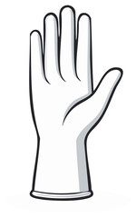 Obraz premium Isolated white protective glove with fingers extended upward in a digital illustration style