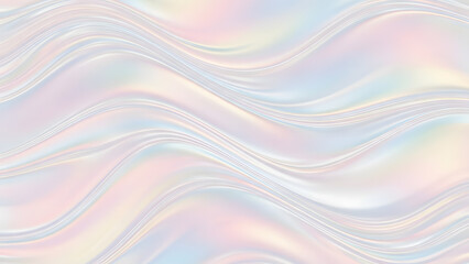 Iridescent Fabric Texture With Holographic Waves and Pearly Pastel Colors Makes Modern Background Wallpaper and Design Resource Element for Backdrop Use Like Shiny Textile