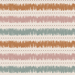 Bohemian Textured Striped Pattern with Dotted Lines. hand-drawn brush strokes in soft earthy pastel. This modern repeating pattern has a cozy, organic, and minimalist feel, perfect for fabric, wallpap