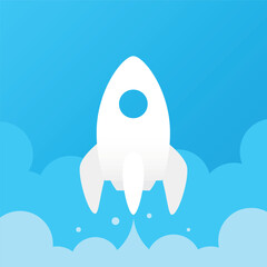 Startup launch rocket icon. Vector illustration