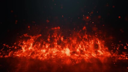 fire in the night, Close-Up Fire Flames on Black Background – UHD