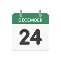 12月24日･December 24の日めくりカレンダーのアイコン - クリスマスイブの英語の暦