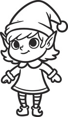 Fototapeta premium Christmas elf girl cartoon character