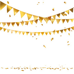 FANIONS AVEC DES CONFETTIS DORÉS