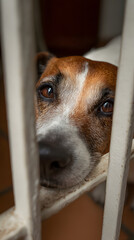 Jack Russell Behind a Gate