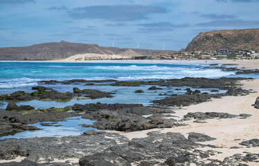 Rocky shoreline at Praia de Cabral, Boa Vista - Coastal landscape near Sal Rei port