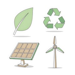 Sustainable Energy Icons for Eco-Friendly Living
