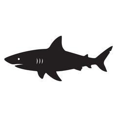 Obraz premium Silhouette of a great white shark swimming in the ocean