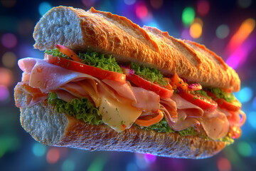 Gourmet Submarine Sandwich with Selective Focus